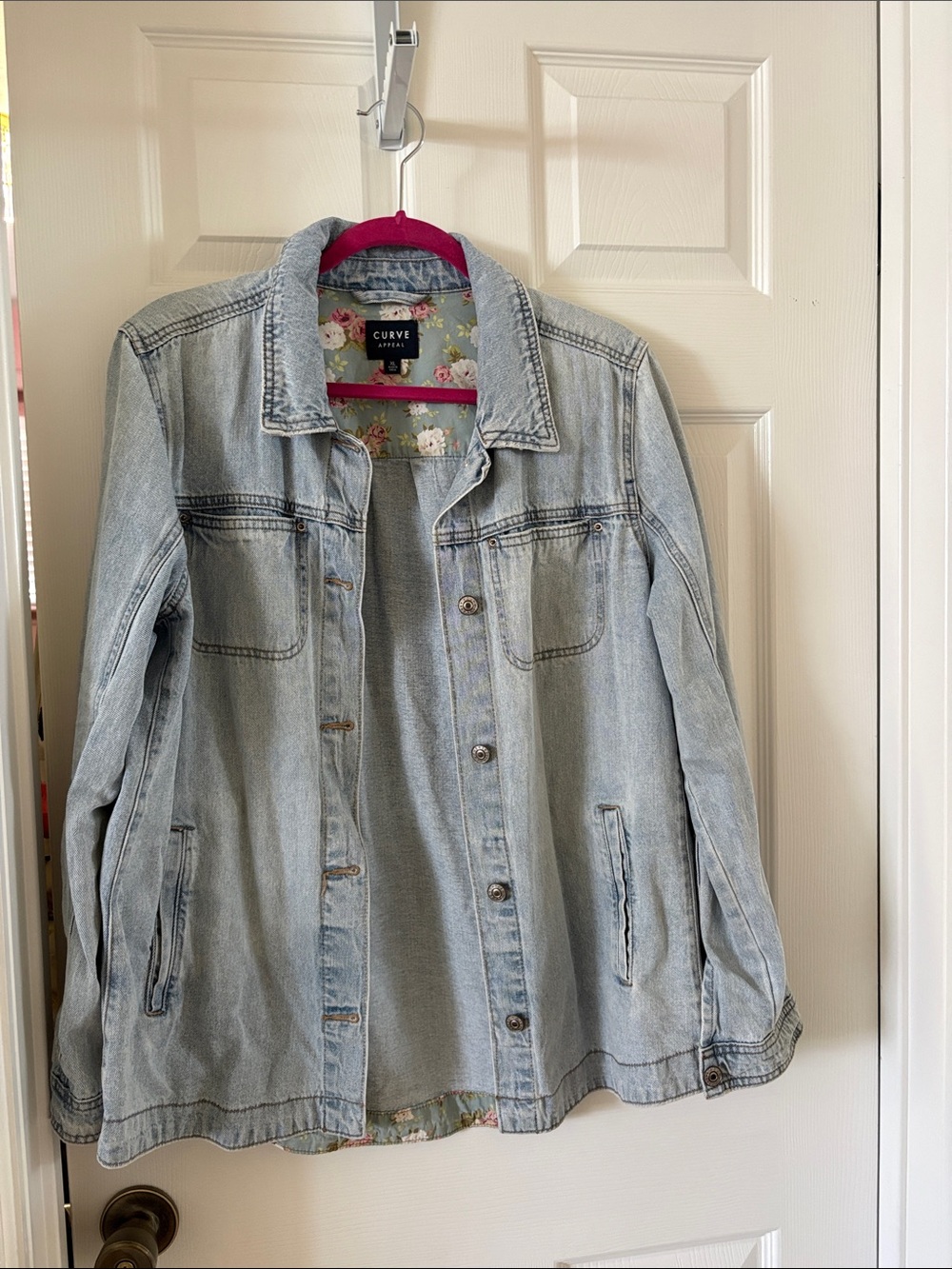 Washed Denim Jacket in Light Blue